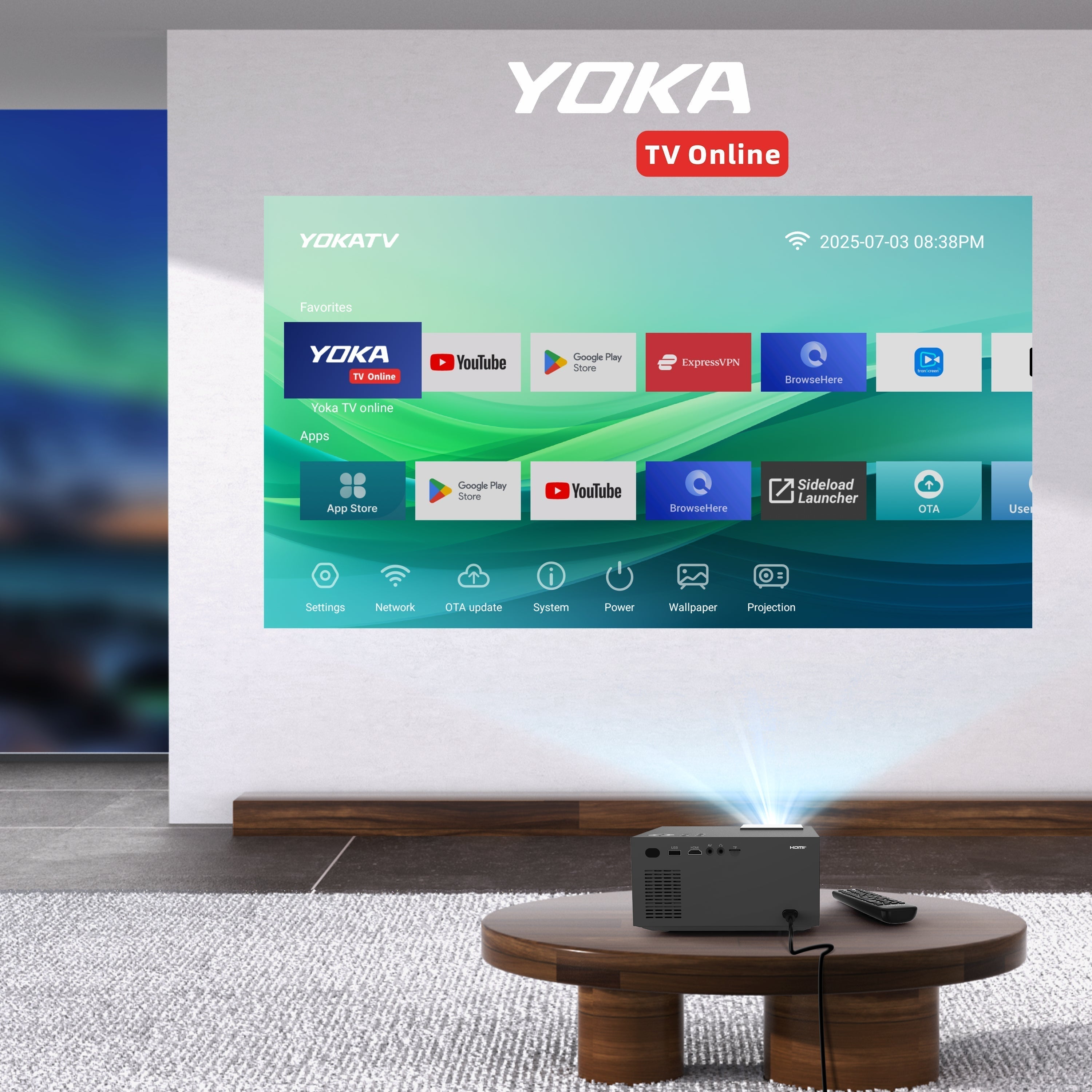 YOKATV IPP1 4K Android Decoder Projector with Android OS