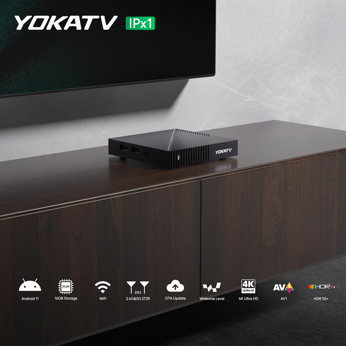 YOKATV IPx1 4K Android Streaming TV Box